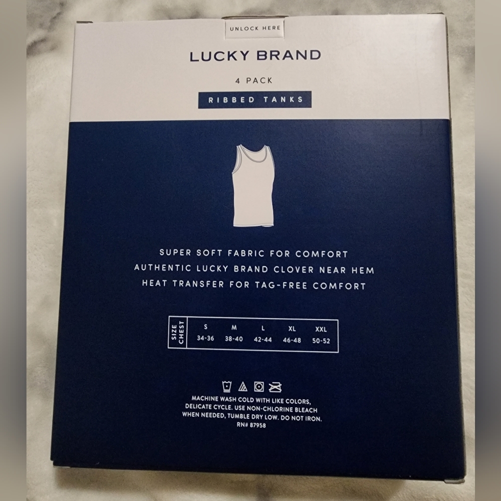 Lucky Brand Shirt Men's undershirt 4-pack ribbed tank top Size XL New - Picture 2 of 3